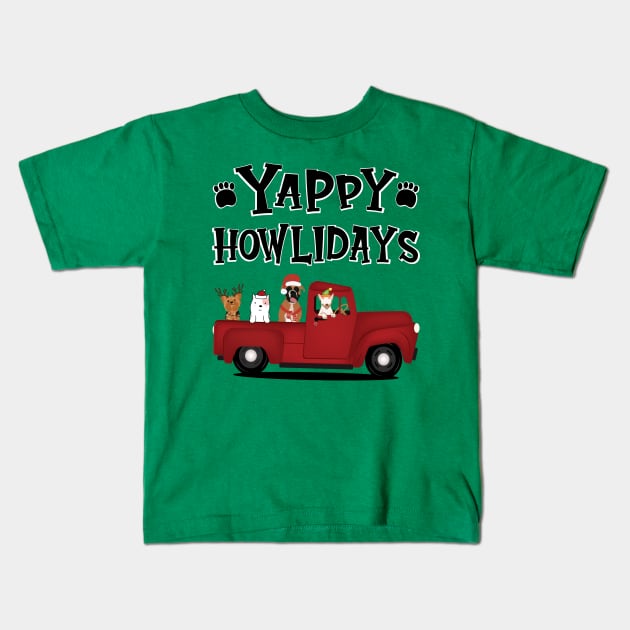 Yappy Howl-idays Kids T-Shirt by Blended Designs